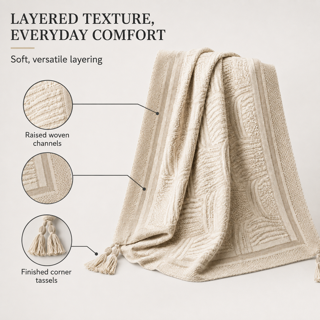 HearthSoft Textured Throw Blanket