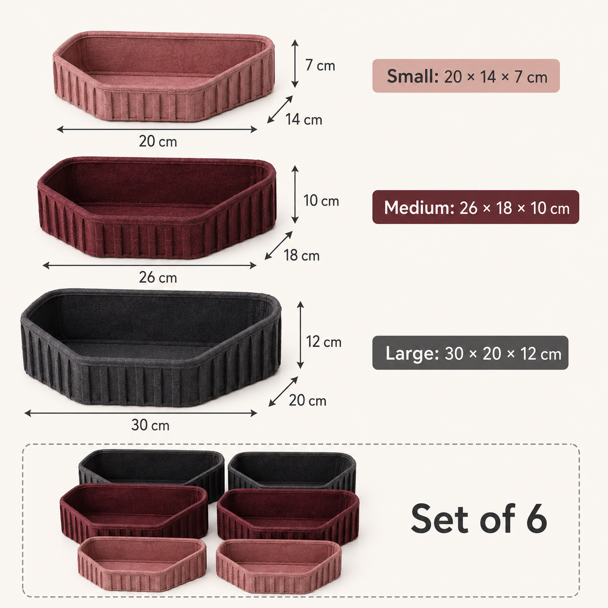 SoftGrid Drawer Organizer Set